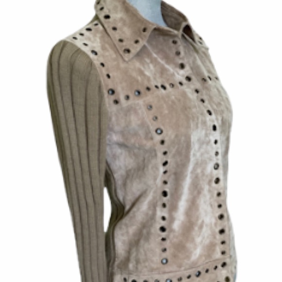 TRES JOLIE SUEDE FRONT WOOL BLEND BACK JACKET - Picture 4 of 6